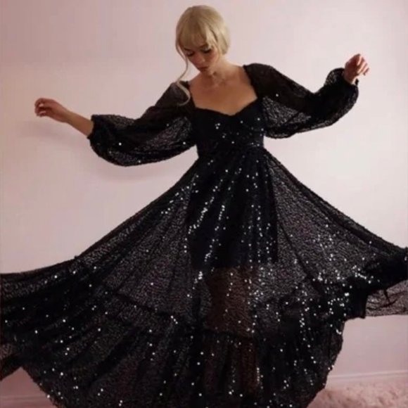 Selkie Dresses & Skirts - Selkie Black Sequin Princess Dress Size Large